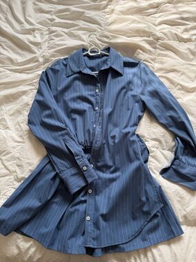 Zara | Dresses | Zara Navy Long Sleeve Denim Dress | Poshmark